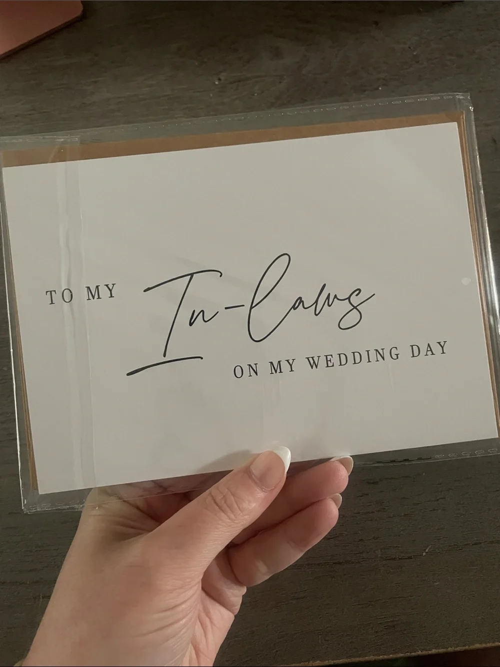 To My In-Laws Wedding Card with Brown Envelope